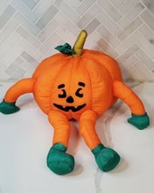 Vintage Toy-O-Rama Nylon Orange Halloween Jack-o-lantern Plush  Toy 14&quot; - £11.93 GBP