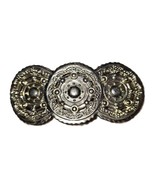 Vintage Metallic Gunmetal Decorative Embossed Design Hair Barrette - $13.09