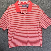 Dockers Men&#39;s Sz XL Red White Stripe Cotton Knit Polo - £6.27 GBP