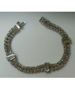 Vintage Kramer of New York Silver-tone Faceted Clear Rhinestone Bracelet - £66.68 GBP