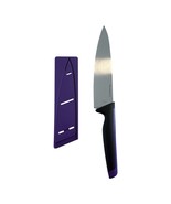 Tupperware Universal Series Chef Knife Black &amp; Purple Fizz 13” w/ Sheath... - $14.69