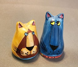 Anthropomorphic Cat Salt Pepper Shakers Catzilla Vtg by Candace Reiter C... - $13.86