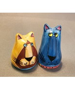 Anthropomorphic Cat Salt Pepper Shakers Catzilla Vtg by Candace Reiter C... - £10.85 GBP