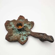 19th century Poland FRAGE Vintage Rare Candlestick Handmade Copper 307g - $60.00