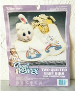 Vogart Crafts Quilted Baby Bib Bunny Rainbow Embroidery Kit - Started - £7.54 GBP