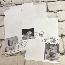 1984 Stationary By Paula Baby Lot Of 3 Pages With Envelopes Funny Cute H... - $11.88