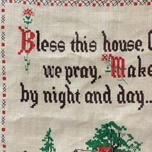 Vintage Bless This House Oh Lord Country Wall Hanging 19 x 18 inches - £26.69 GBP