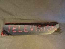 Old Vtg Custom Made Plastic TV Television Sign 8 1/2&quot; 4 1/2&quot; - £39.50 GBP