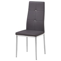 Best Master Trina Bi Cast Leather Dining Side Chair in Gray (Set of 2) - £82.73 GBP