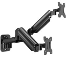 Dual Monitor Wall Mount For 13 To 27 Inch, Height AdjustableGas Spring A... - £79.78 GBP