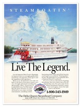 Delta Queen Steamboat Co Mississippi River Cruise Vintage 1993 Print Magazine Ad - £7.75 GBP