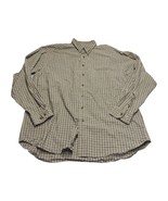 Eddie Bauer Shirt Mens XL Ivory 100% Cotton Plaid Long Sleeve Casual But... - £18.63 GBP