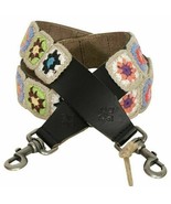 PATRICIA NASH Black Knit Squares Bella Vista Leather Handbag Guitar Stra... - $81.69 CAD