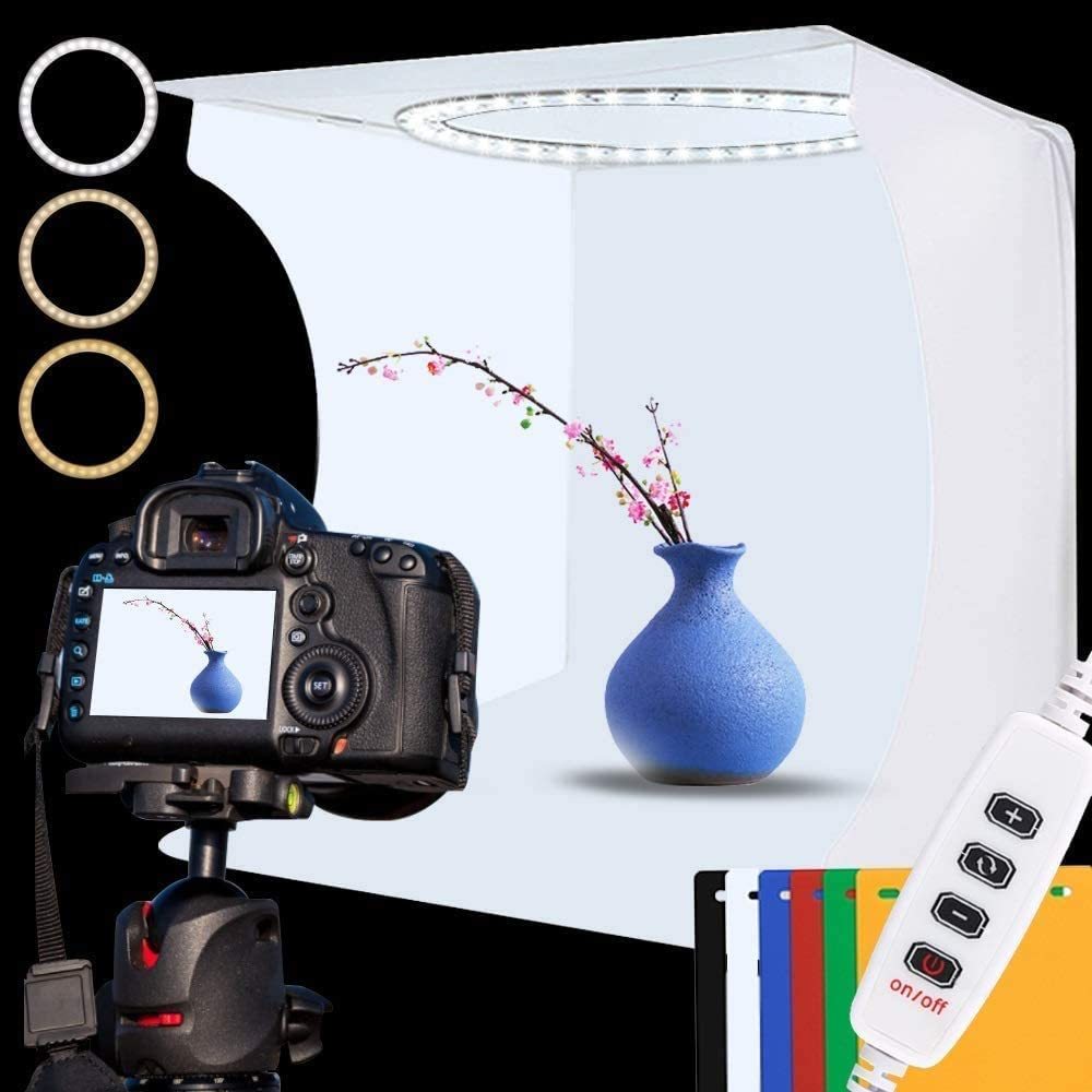 Photo Studio Light Box Kit, 12&quot; X 12&quot;, Adjustable Photography Light Box ... - $39.98