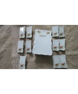 Vintage Shafford Japan Porcelain Floral Menu, Name Plates 12 PCS [95b] - $1,034.92 MXN