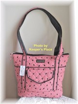 Longaberger Bag Watermelon Seeds Pink Black Faux Leather Trim Quilted New Tag - £20.39 GBP