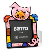 Romero Britto Pig Picture Frame Holds 3 x 3 Photo Rare Retired Collectible