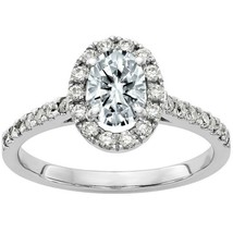 1.3Ct Oval Künstlicher Diamant 14K Gelb Vergoldet Halo Verlobung Hochzeit Ring - £102.73 GBP