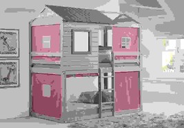 Emma Gray Playhouse Bunk Bed with Pink Tent - £1,048.01 GBP