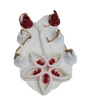 Ornaments 7 Pieces Tiny 1 inch Bells and a Handmade Yarn Star Holiday Decor - £3.64 GBP
