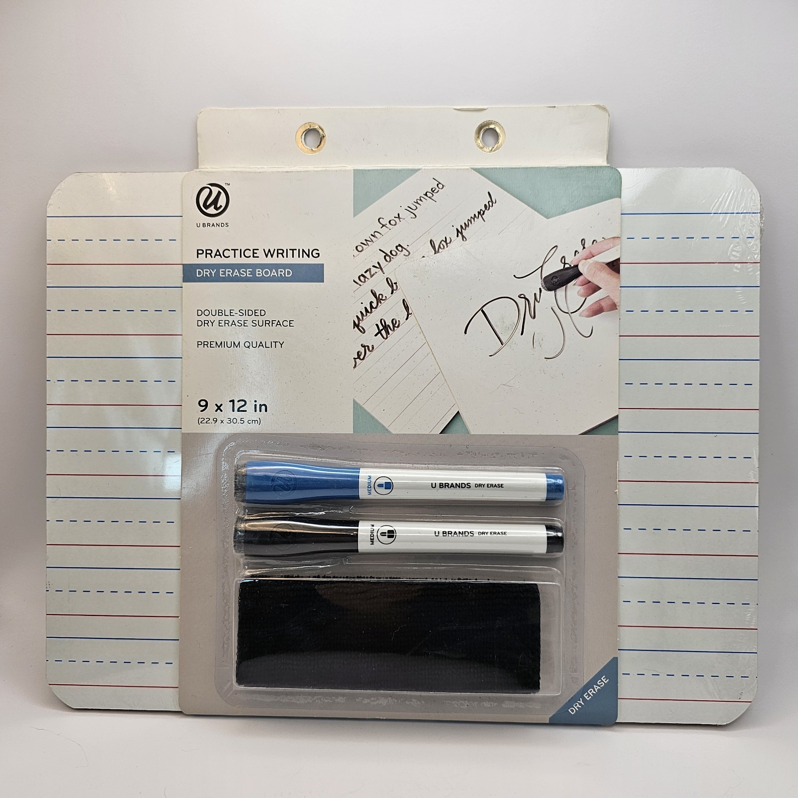 U Brands Practice Writing Dry Erase Board With Eraser &amp; Markers 9”x12”  - $6.79