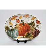 NEW Certified International Autumn Harvest Pumpkin Platter 16&quot; x 12&quot; Ear... - £55.46 GBP