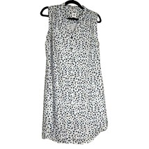Cabi Camilla Style # 54077 Blue Leopard Sleeveless Button Down Shirt Dress Women - £23.77 GBP