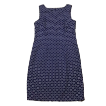 Mario Serrani Womens Sz 8 Dress Blue White Printed Sleeveless Shift - £11.73 GBP