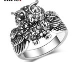 Ng for women antique tibetan silver mosaic bright black crystal party ring vintage thumb155 crop
