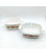 Vintage Corning Ware Spice of Life A-1-B 1Qt &amp; A-11/2 1.52Qt &amp; P-1-C Lid... - £26.29 GBP