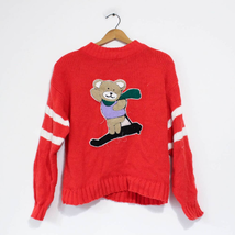 Vintage Ski Teddy Bear Sweater Medium - £21.65 GBP