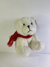 The Bearington Collection Very Soft White Bear with Red Scarf NWT New  - £10.32 GBP