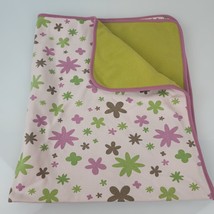 Dwell Studio Brown Green Purple White Cotton Flower Baby Girl Blanket - £39.55 GBP