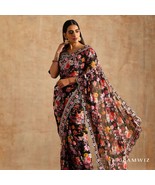 Beautiful Full Embroidery Work Wedding Wear Georgette Saree With Blouse - $95.00