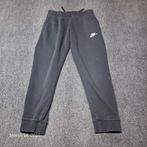 Nike Joggers Women Sz Large Black Ankle Sweatpants With Drawstrings 28x27 - $18.47