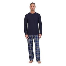 Hanes Originals Men&#39;s 2pc Comfort Fleece Sleep Pajama Set - Blue M - £14.93 GBP