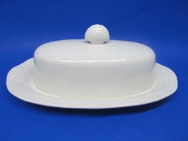 Mikasa Allura White 1/4 Pound Covered Butter Dish In Very Good Condition - £46.39 GBP