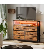 Dresser for Bedroom TV Cabinet With LED Lights and Power Socket Chest of... - €127,89 EUR