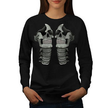 Wellcoda Rock Skull Bone Womens Sweatshirt, Scary Casual Pullover Jumper - £22.58 GBP+