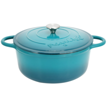 MegaChef 6.35 Quart Round Enameled Cast Iron Dutch Oven with Lid in Ligh... - $72.27