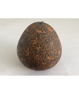 Vintage Peru Hand Carved Gourd Intricate Design Folk Art Flowers Birds S... - $2,301.93 MXN