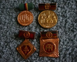 Set of Four (4) Nice Vintage East Germany DDR (GDR) Medals Collectible - £35.92 GBP