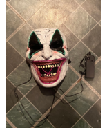 8.5&quot; Light up Scary Clown Plastic Mask w/Remote *Pre-Owned* DMC - $17.99