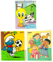3 Little Kids Easy Puzzles Baby Looney Tunes - Smurf - Cabbage Patch Kid... - £13.12 GBP