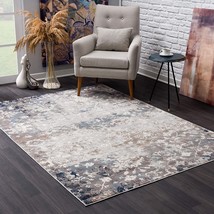 2&#39; X 6&#39; Navy And Beige Distressed Vines Area Rug - $1,510.87 MXN