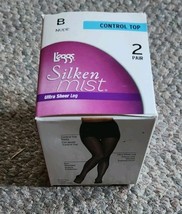 NIP Leggs Silken Mist 2 Pair Control Top Pantyhose Ultra Sheer Leg B Nud... - $9.99