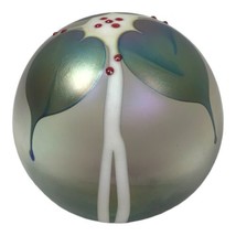 Stuart Abelman Iridescent Art Glass Pulled Feather Paperweight 1992 Favrile - $123.95