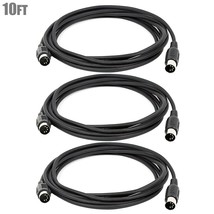 3X 10Ft Midi 5-Pin Din Male To Male Cable Molded Cord Straight Connector... - £39.61 GBP