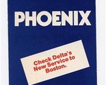 Delta Airlines Time Table 1982 Quick Reference Schedule for Phoenix - $10.89