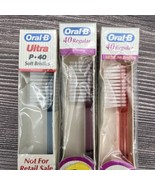 3 VTG Oral-B ULTRA P 40 Toothbrush 1988 USA Soft Regular Medium Head Bri... - $38.69